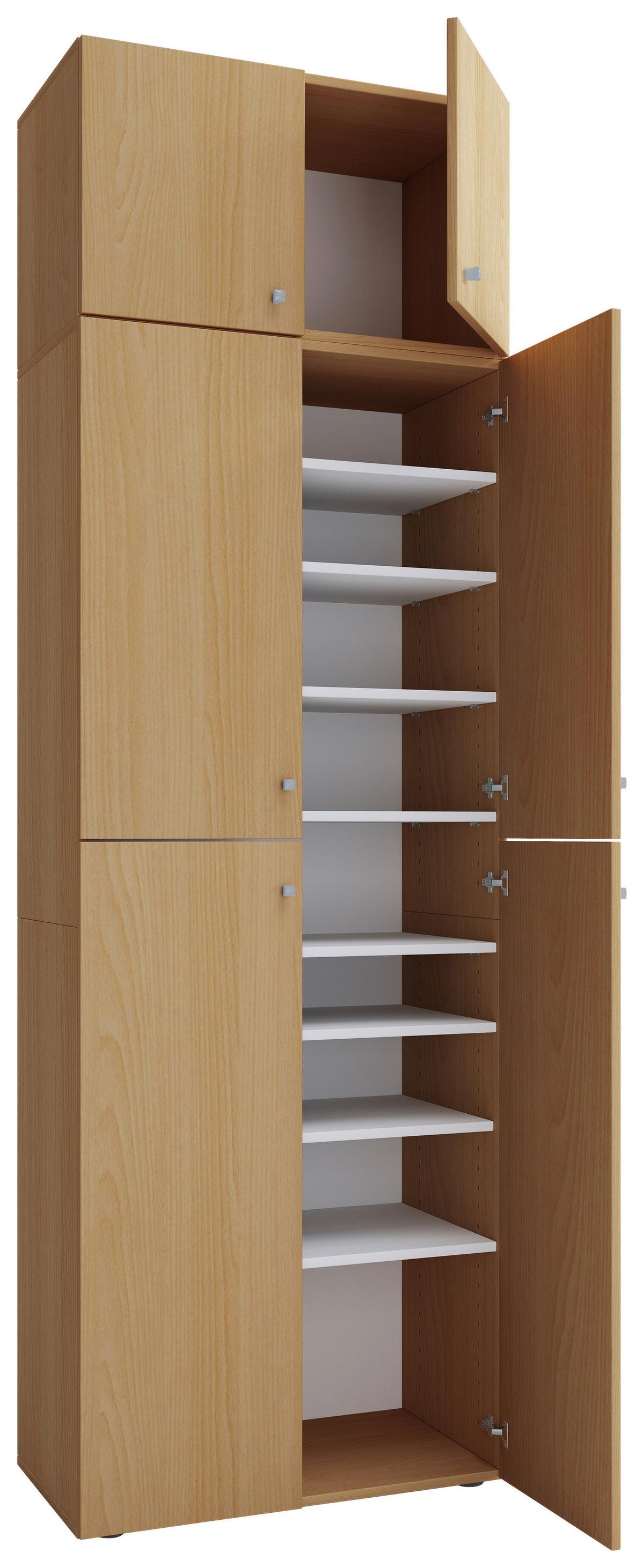 Schuhschrank Lona XXL ca.70x223x39cm Buchefarben - Buchefarben/Schwarz, MODERN, Holzwerkstoff/Kunststoff (70/223/39cm) - MID.YOU