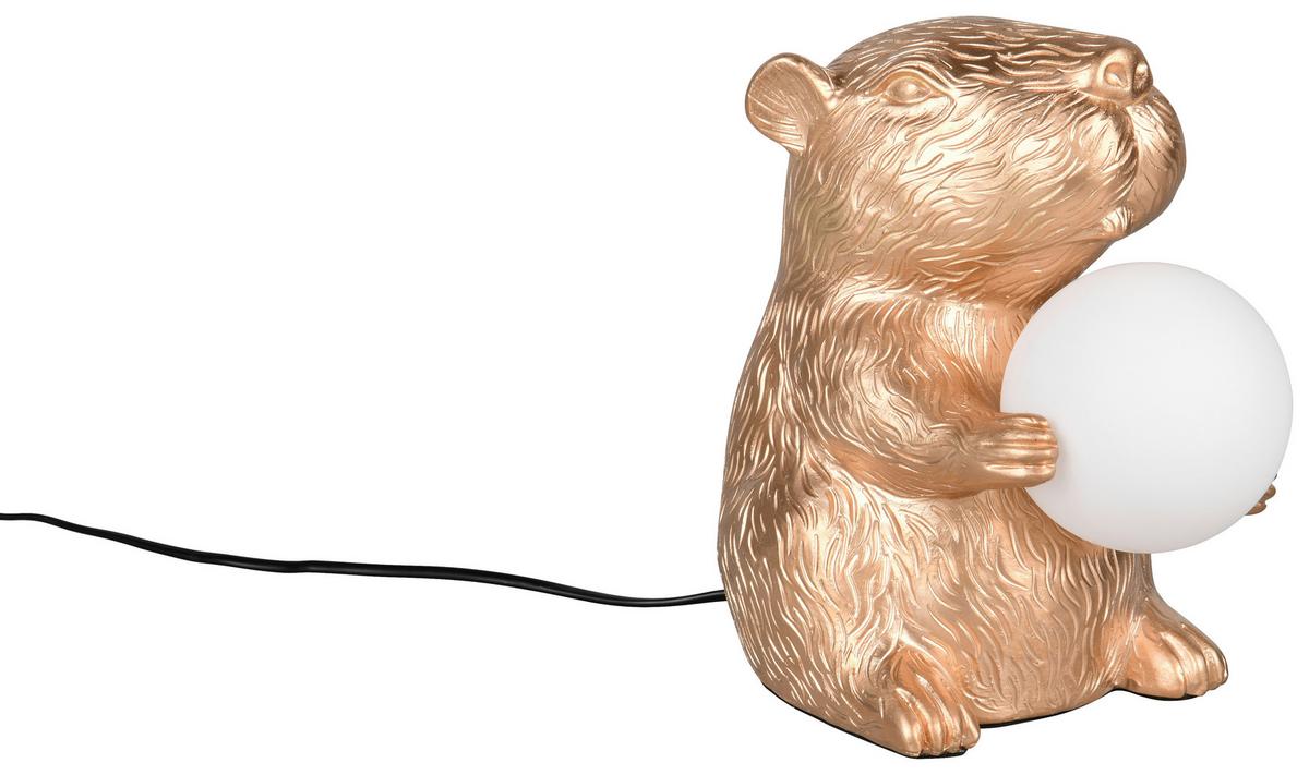 Tischleuchte Werner Goldfarben max. 5 Watt - Goldfarben, Modern, Glas/Kunststoff (25/23/16cm) - Mömax