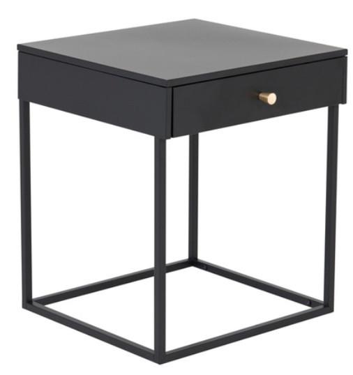 Nachtisch Bakal ca. 41x50x43 cm Schwarz - Goldfarben/Schwarz, Design, Metall (41/50/43cm) - Livetastic