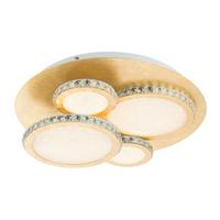 Stropna Led-svetilka Diamond, S Sijalko - zlate barve/prozorno, Design, kovina/umetna masa (45/14cm)