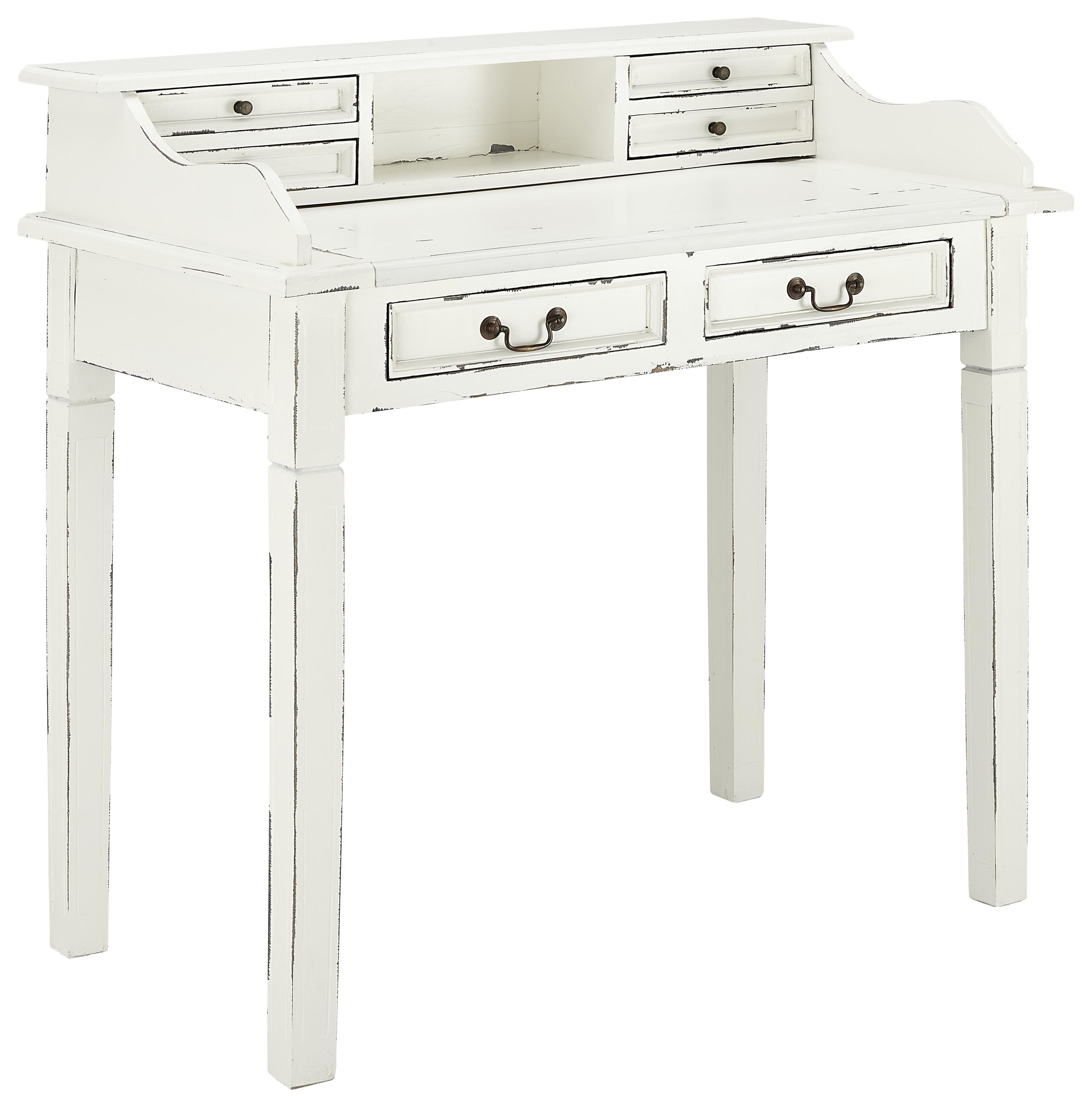 Schreibtisch aus Mahagoni in Weiß - Weiß, MODERN, Holz (100/100/57cm) - Modern Living