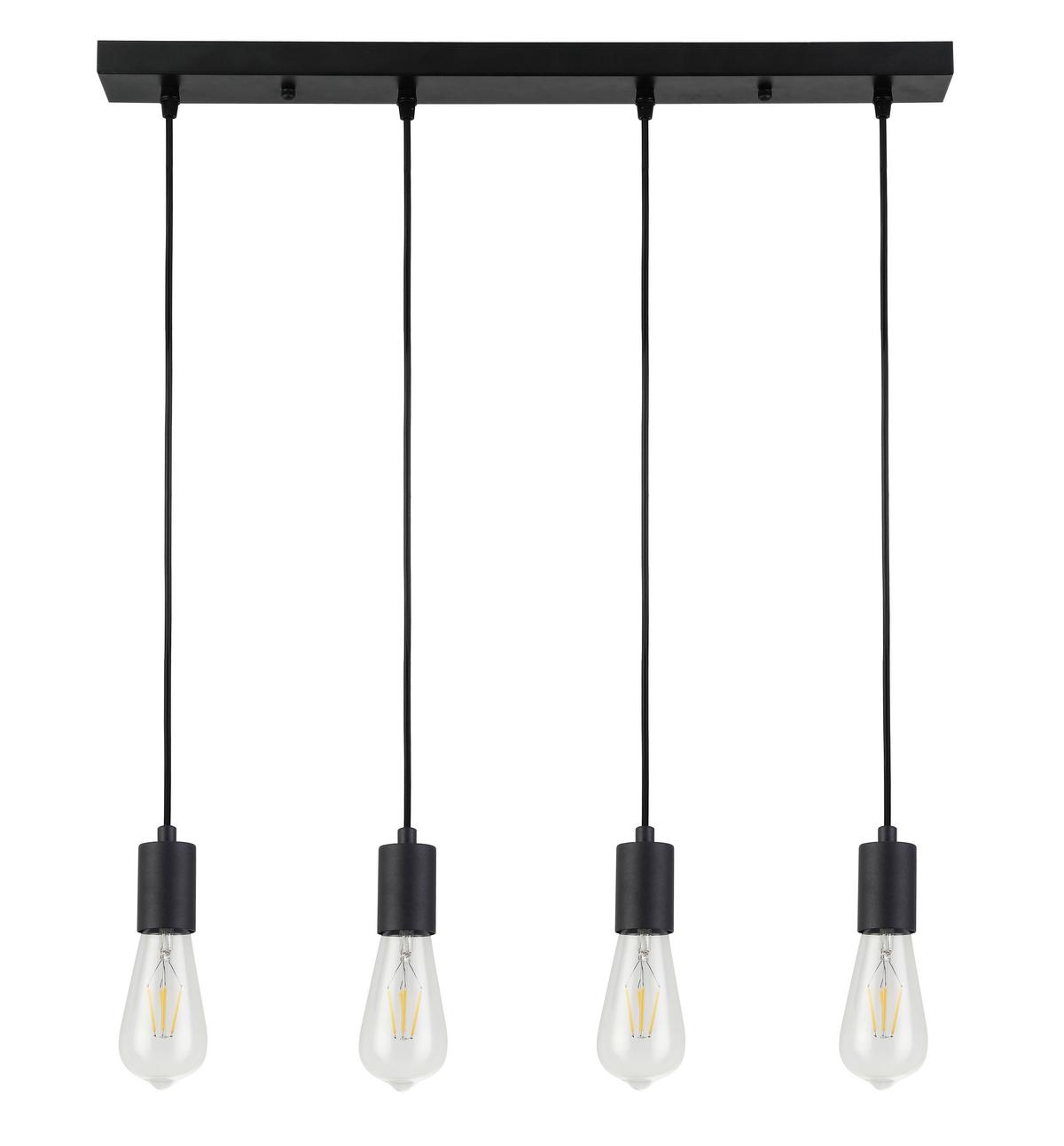 suspension Bernado max. 40 Watt - noir, Modern, métal/matière synthétique (65/6/110cm) - Modern Living
