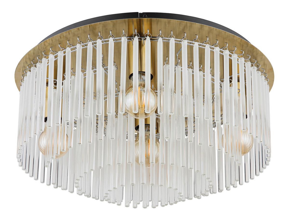 DECKENLEUCHTE 15698D1M - Klar/Goldfarben, Konventionell, Glas/Metall (50/25cm) - Globo