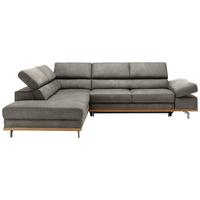 Wohnlandschaft Carmen in Silber mit Bettfunktion - Chromfarben/Silberfarben, KONVENTIONELL, Holz/Textil (226/93/292cm) - Based
