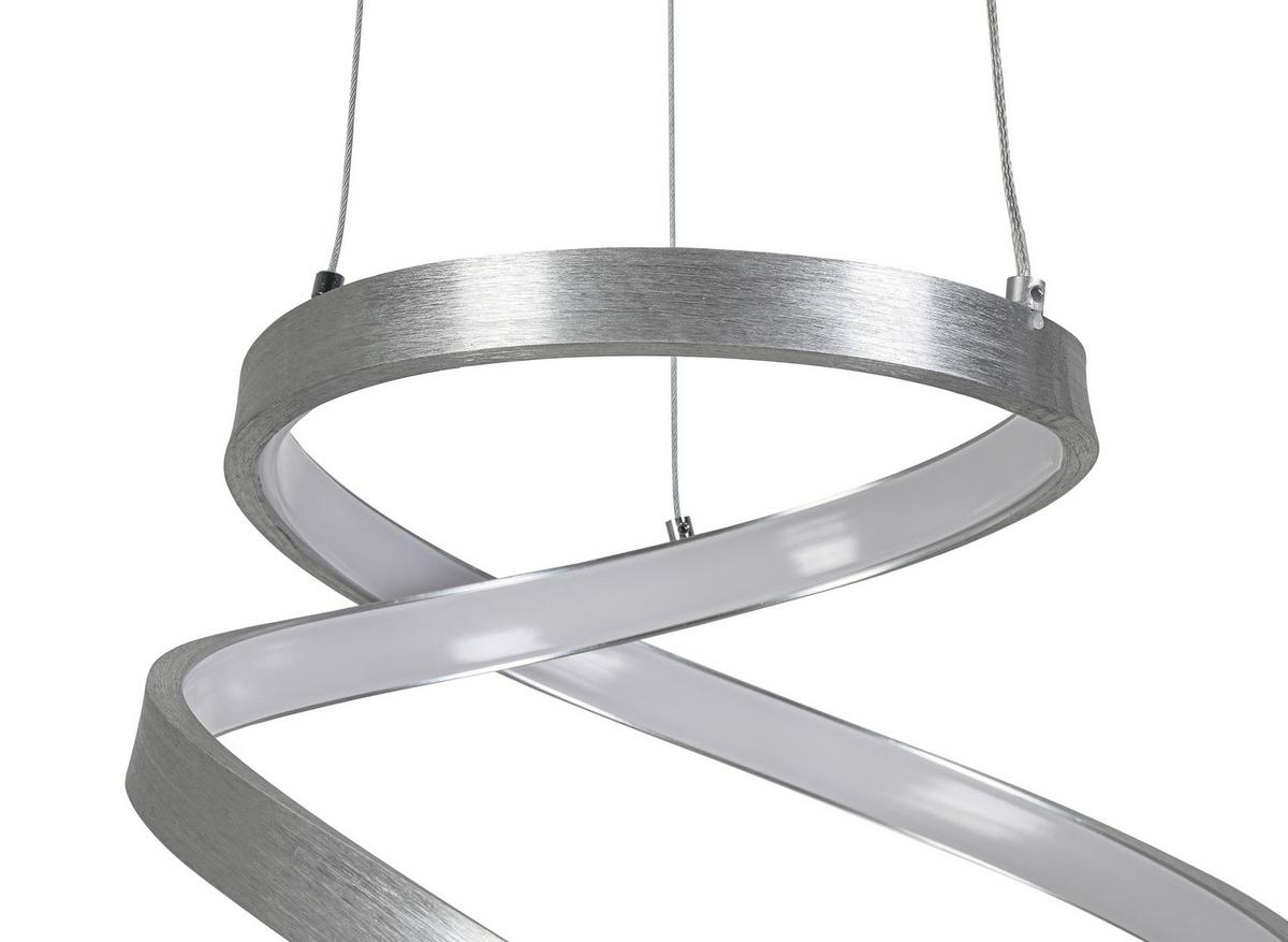 LED-Hängeleuchte Silvi Alufarben max. 40 Watt - Alufarben, MODERN, Kunststoff/Metall (50/120cm) - Mömax