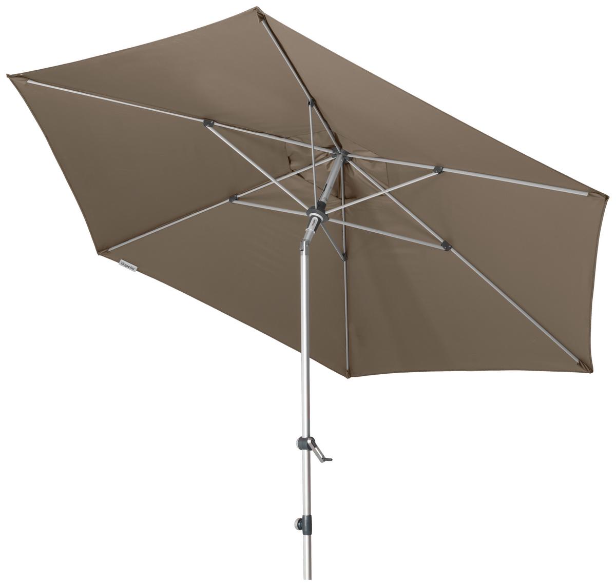 Sonnenschirm Expert Auto Tilt Greige ca. 320cm - Greige/Alufarben, Basics, Textil/Metall (320cm) - Doppler