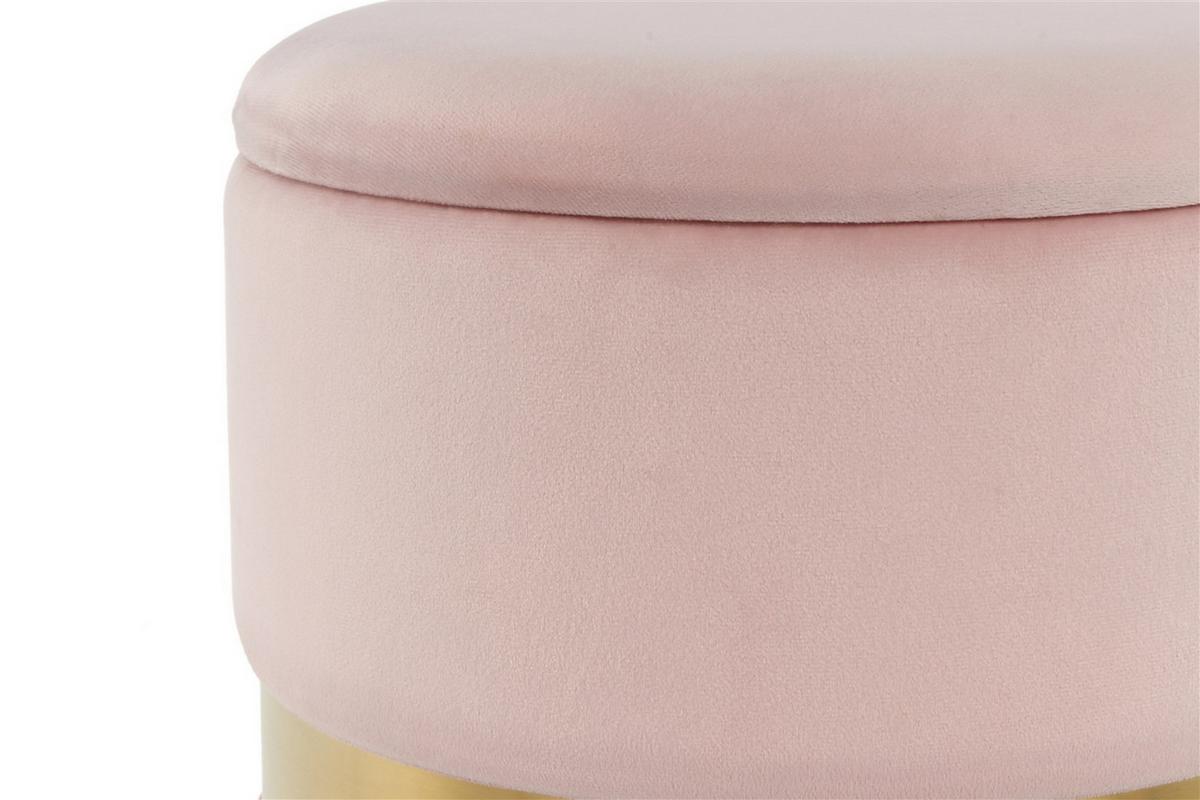 HOCKERSET ZORA 100 - Goldfarben/Altrosa, Design, Kunststoff/Textil (31,5X36/38X44cm) - Kayoom