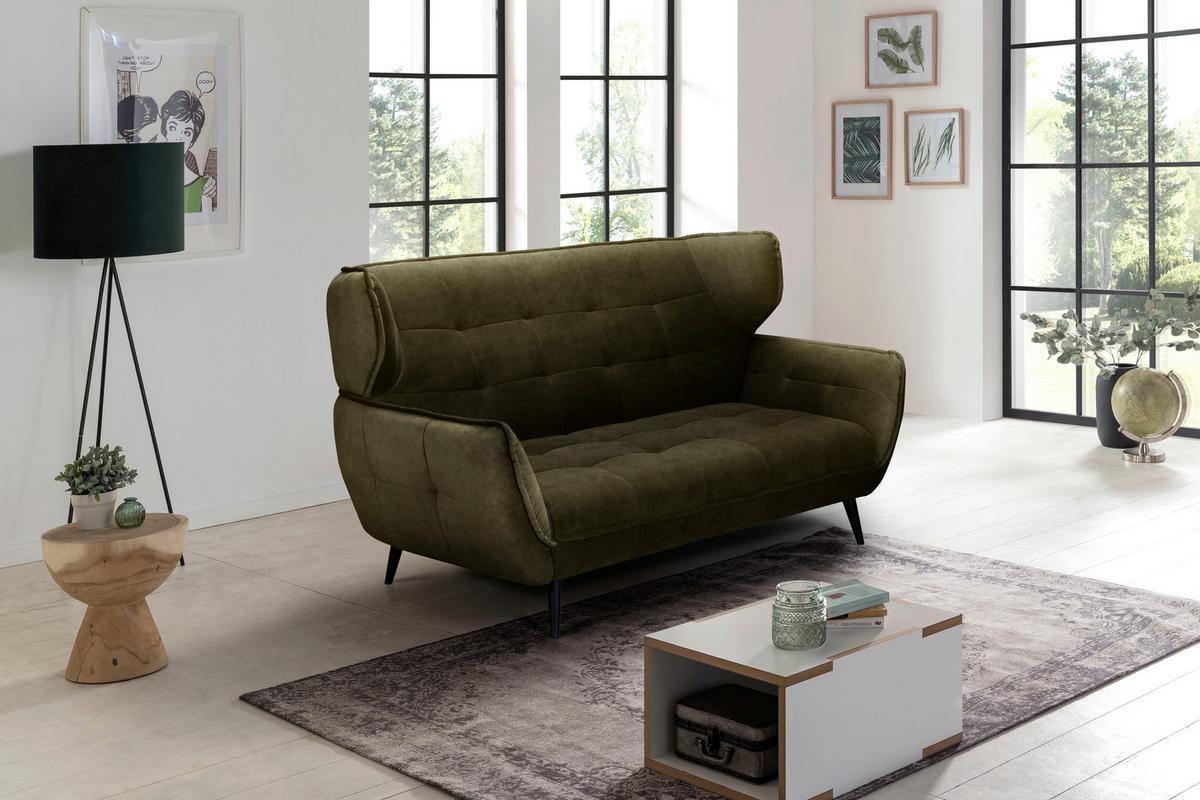 Kétszemélyes Kanapé Ariana - olívazöld, Modern, textil (191/105/98cm)