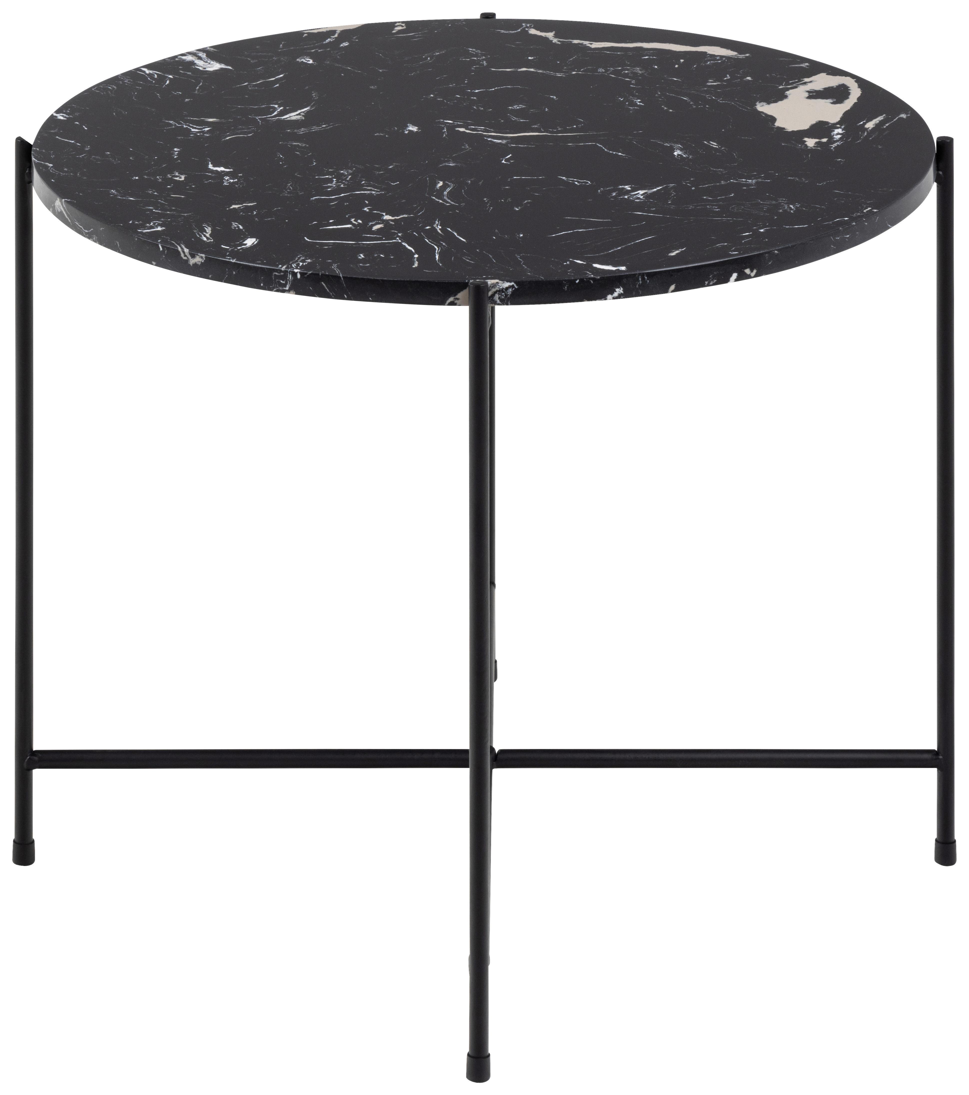 Stolić Avila - crna, Trend, kamen/metal (52/52/40cm) - Modern Living