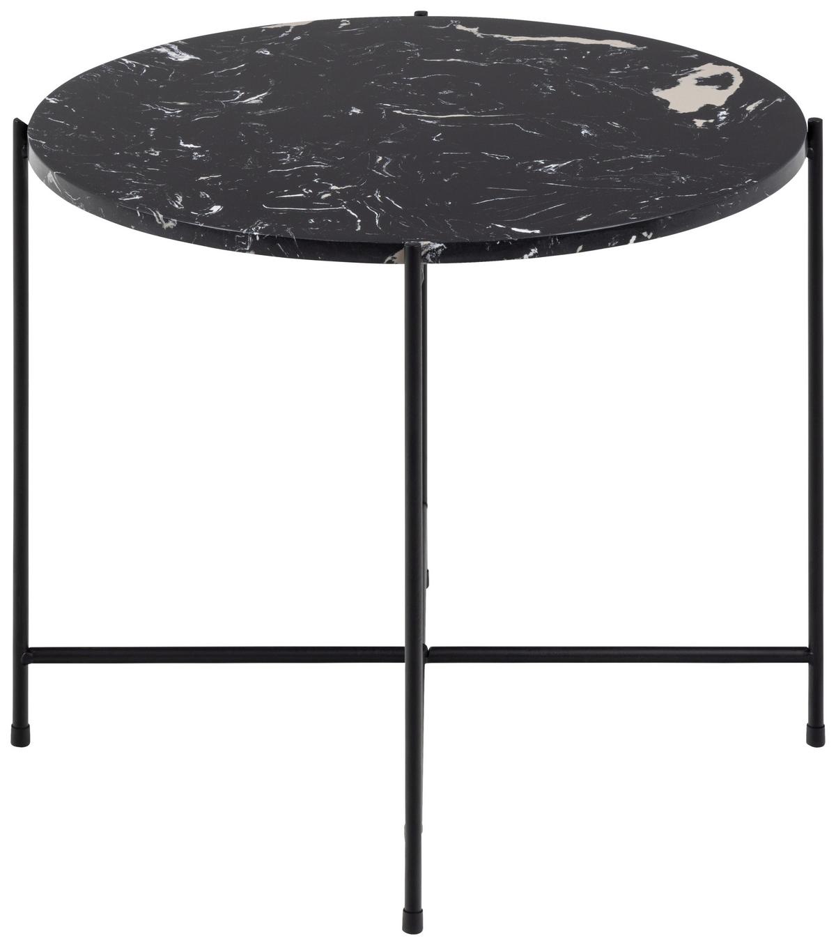 Stolić Avila - crna, Trend, kamen/metal (52/52/40cm) - Modern Living