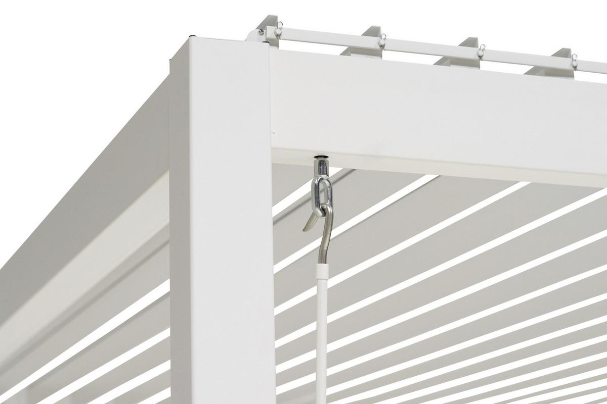 Pergola Deluxe, Bela, 600x300cm - bela, Moderno, kovina (600/250/300cm) - Gardenson