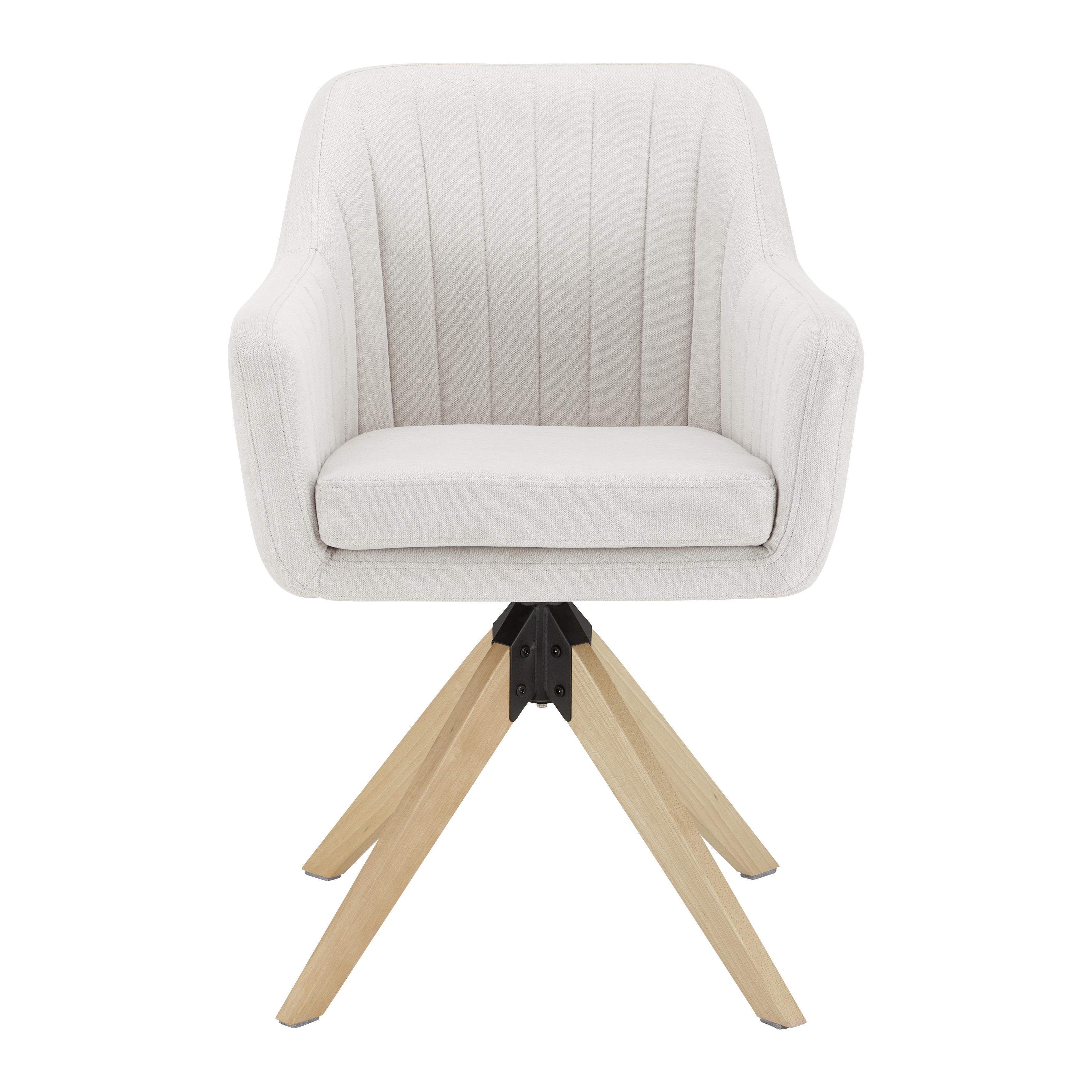 Armlehnstuhl "Lucita", beige - Beige/Naturfarben, MODERN, Holz/Textil (58/87/60cm) - Bessagi Home