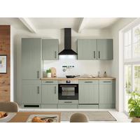 Küchenleerblock Anton o. Geräte Wildeiche/Schilfgrün - Schilfgrün/Wildeiche, Trend, Holzwerkstoff/Metall (280cm) - Respekta