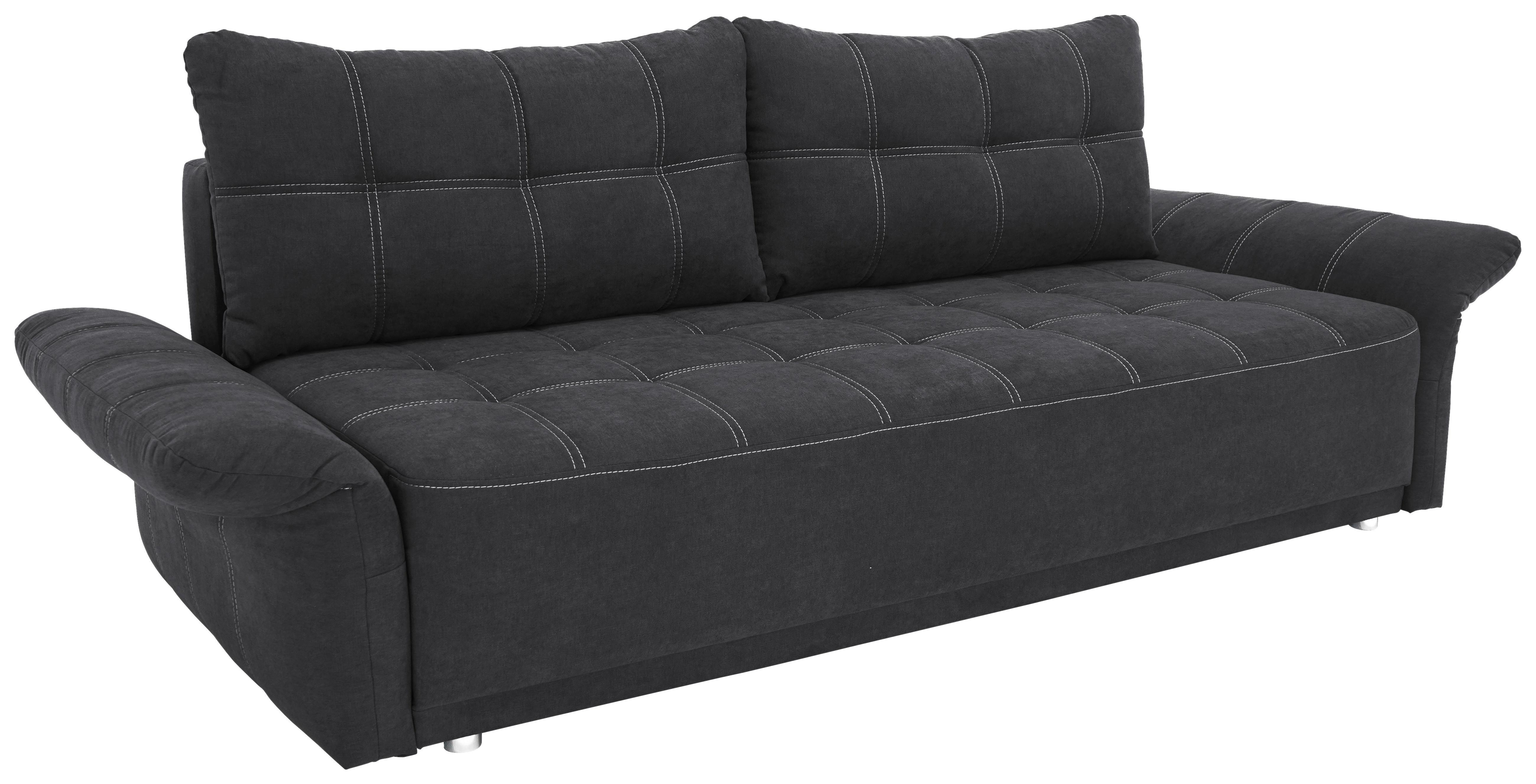 Canapea Bigsofa PASCAL - negru, Basics, plastic/lemn (221/91/107cm) - Modern Living
