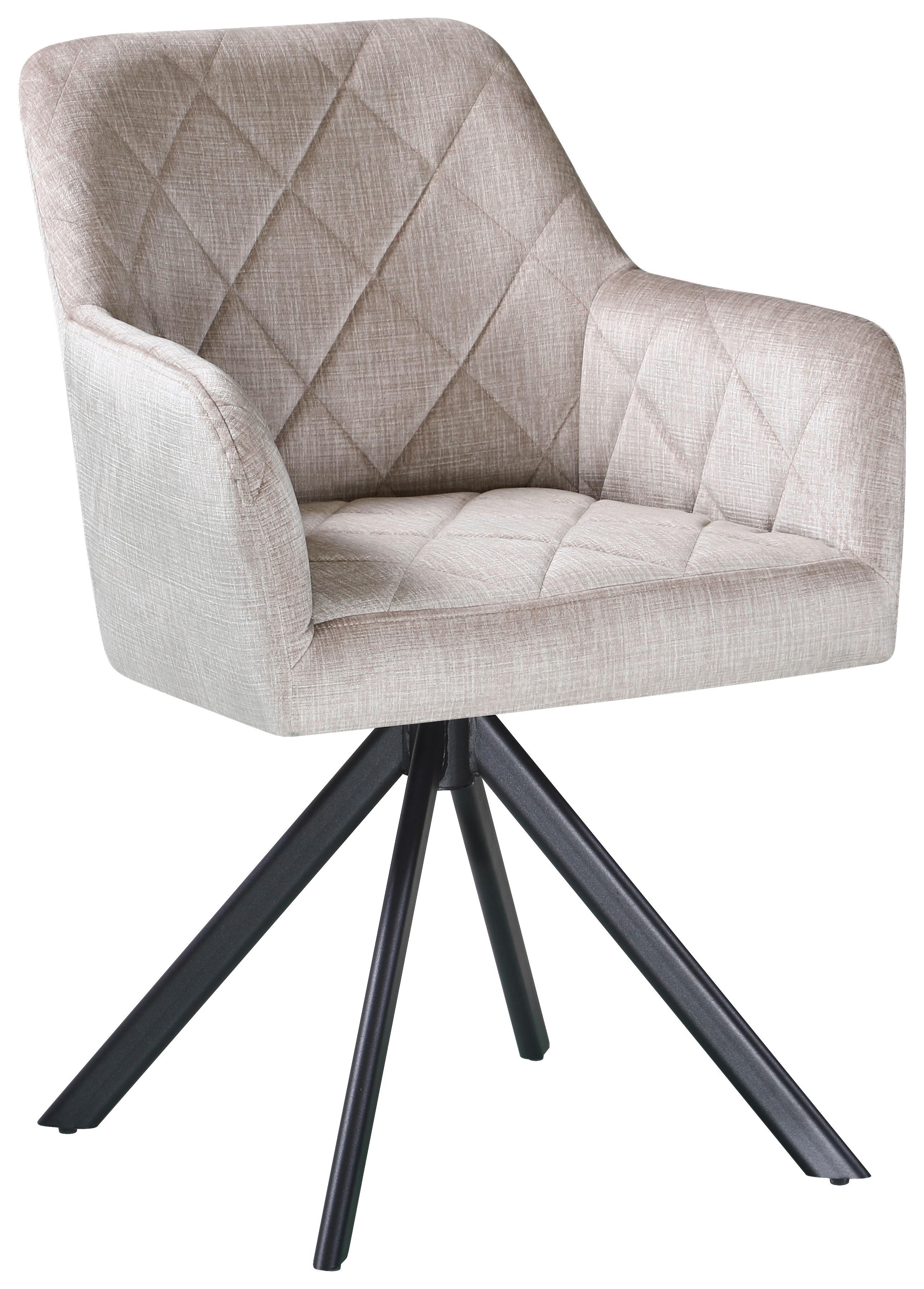 KRZESŁO Z PODŁOKIETNIKAMI POLO  -EXKLUSIV- - beżowy/czarny, Design, metal/tkanina (60/87/58cm) - Carryhome