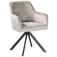 KRZESŁO Z PODŁOKIETNIKAMI POLO  -EXKLUSIV- - beżowy/czarny, Design, metal/tkanina (60/87/58cm) - Carryhome