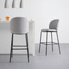 Barhocker Malea Hellgrau Chenille Gepolstert - Hellgrau/Schwarz, MODERN, Holz/Textil (46/103/53cm) - Bessagi Home