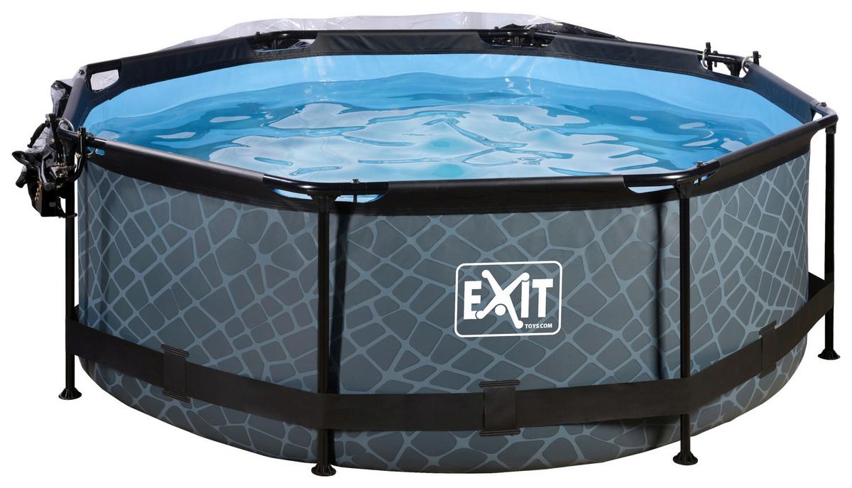 Bazen Exit Stone Pool, Ø 244cm - siva, Konvencionalno, kovina (244/76cm) - EXIT Toys