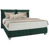 Boxspringbett Fog in Grün ca. 180x200cm - Silberfarben/Grün, LIFESTYLE, Holz/Kunststoff (180/200cm) - Premium Living