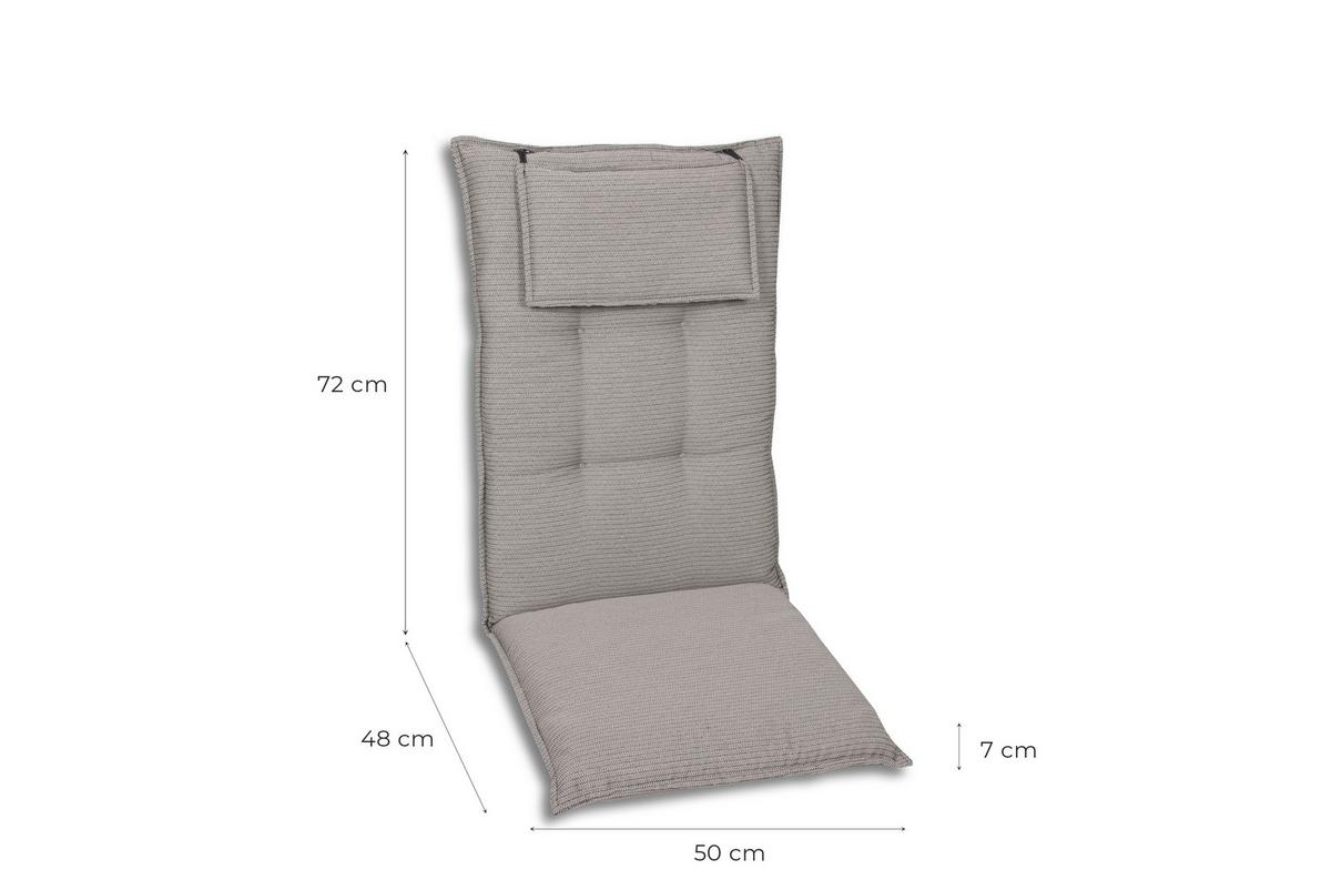 Sesselauflagenset Grau, 4-teilig - Grau, Basics, Textil (50/7/120cm)