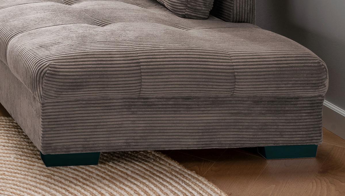 Wohnlandschaft Alvito Braun Cord - Taupe/Koralle, Design, Holz/Textil (298/202cm) - MID.YOU