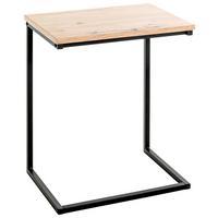 STOLIK BOCZNY LUZERN 2 - kolor dębowy/czarny, Design, materiał drewnopochodny/metal (40/30/50cm)