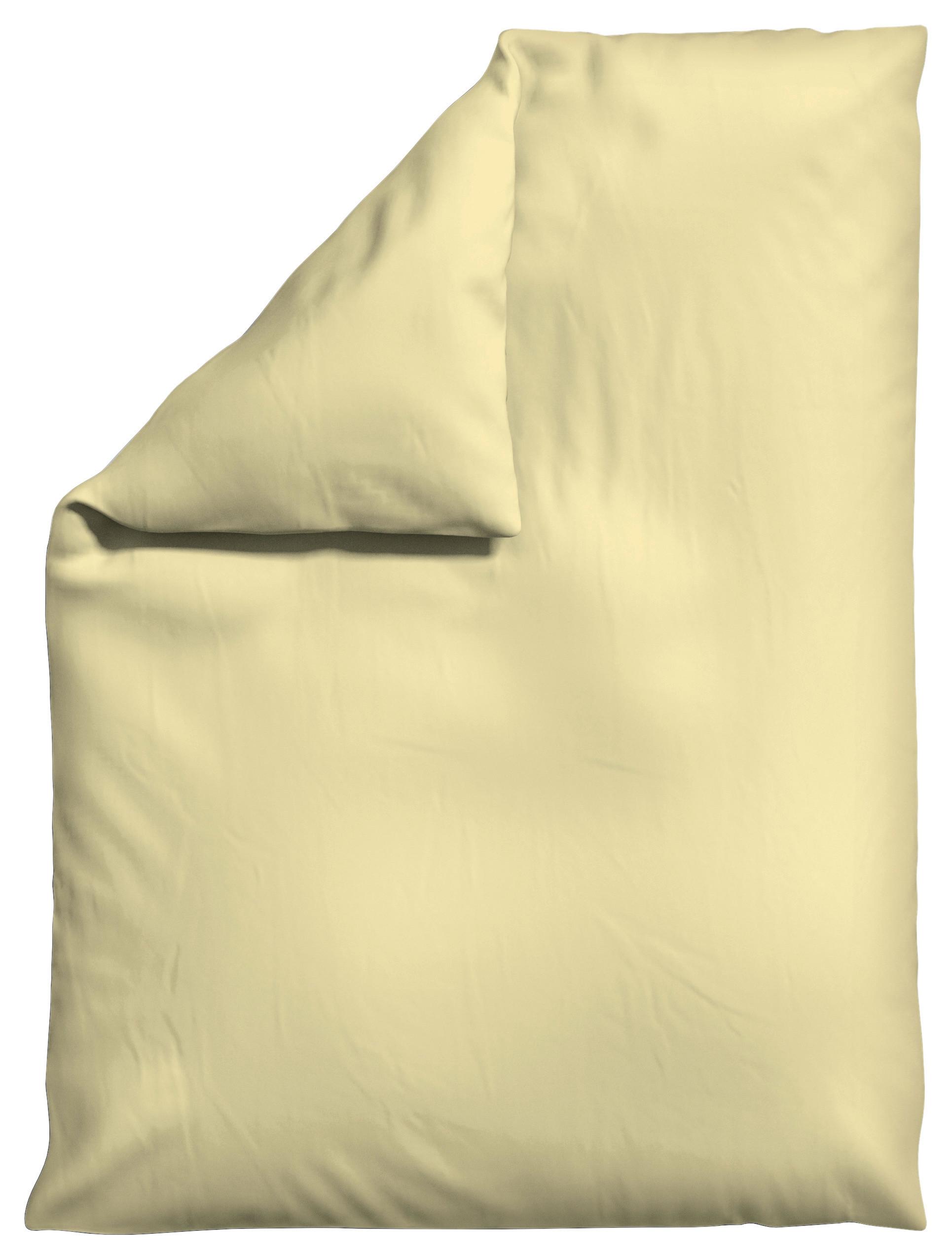 Bettdeckenbezug Woven Satin Gelb ca. 155x220cm - Gelb, Basics, Textil (155/220cm) - Schlafgut