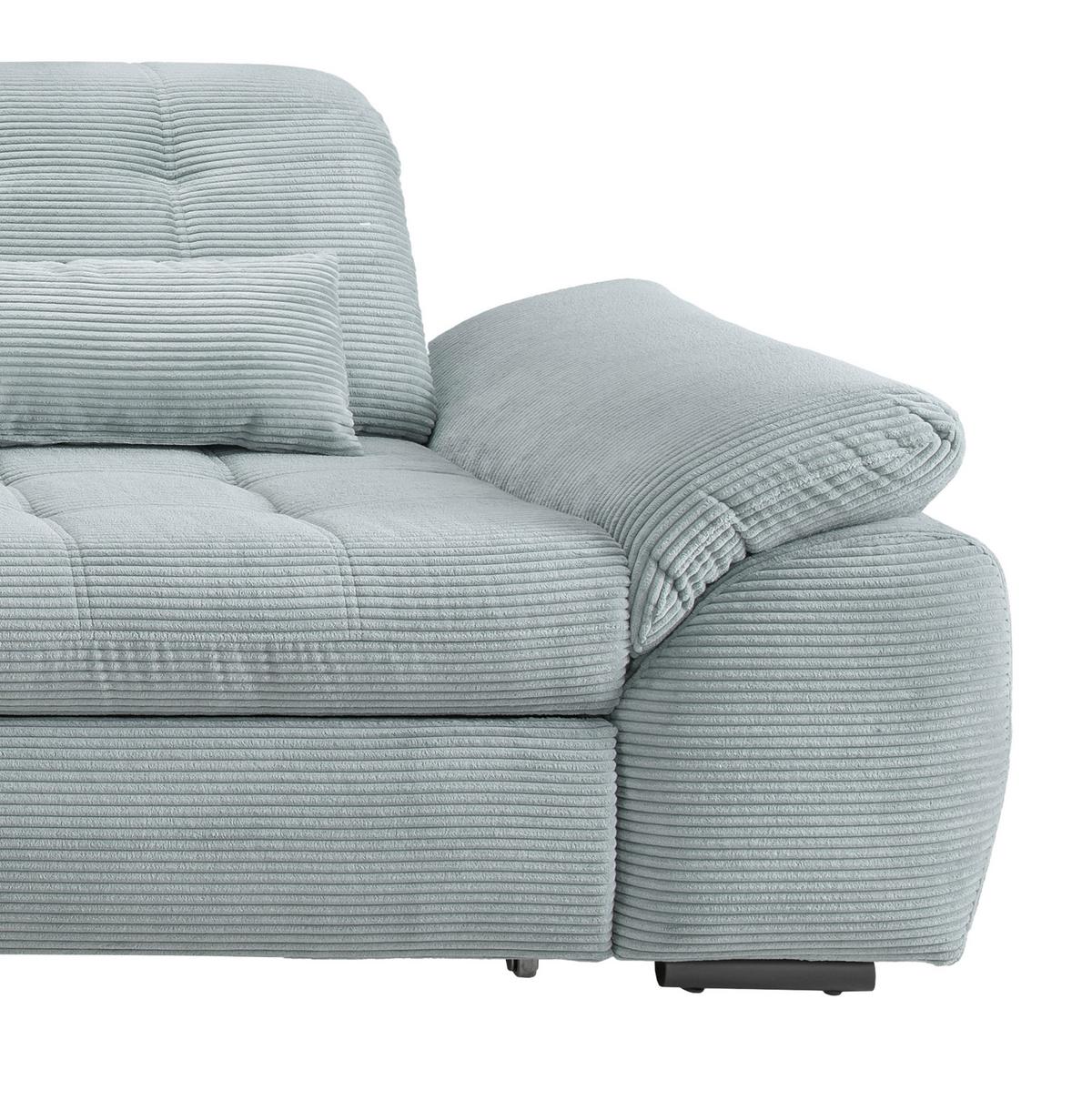 Ecksofa mit Bettkasten Rigatti ca. 184x314 cm Blau - Schwarz/Hellblau, MODERN, Textil/Metall (184/314cm) - Livetastic