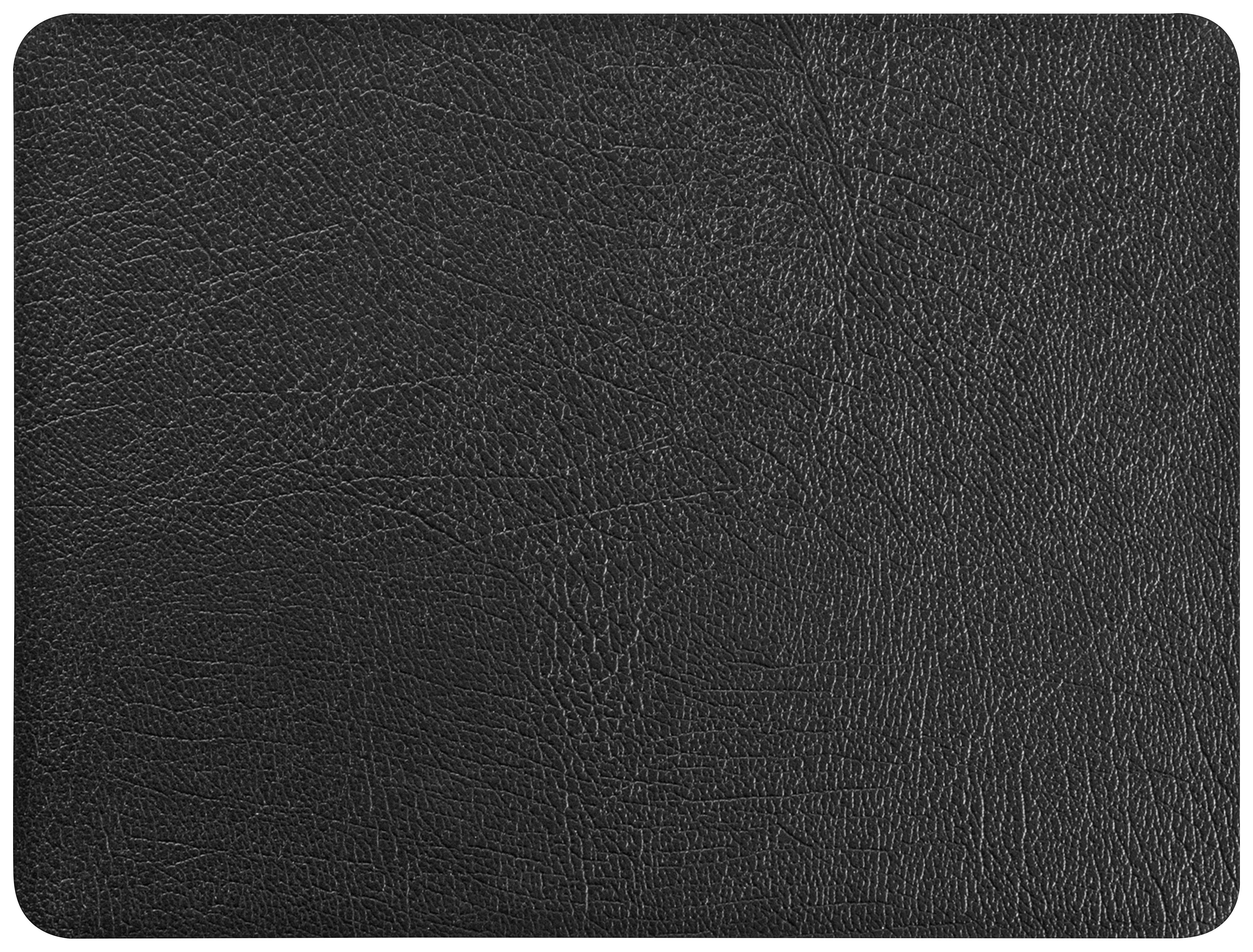 Tischset Jette aus Leder in Schwarz - Schwarz, Leder (33/42cm) - Premium Living