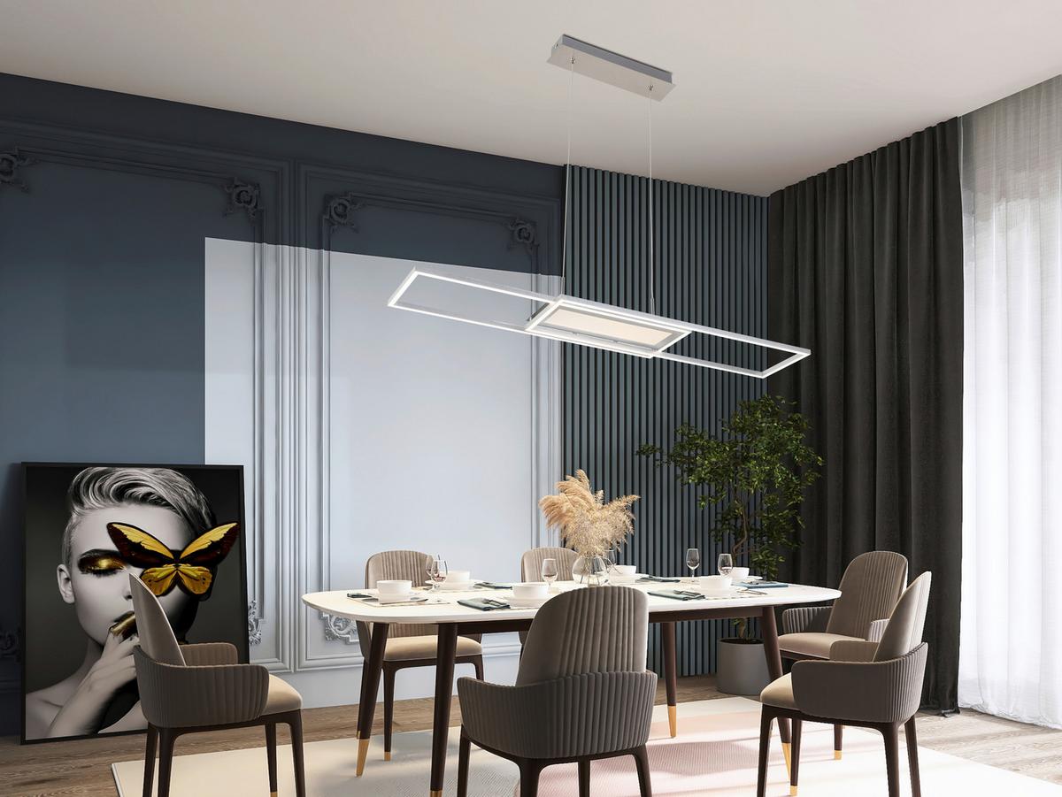 LAMPA WISZĄCA LED NOYA *SBN*SH* - kolor aluminiowy, Trend, tworzywo sztuczne/metal (105/27cm) - Novel