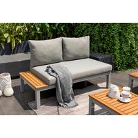 Loungegarnitur Julian 1 Hellgrau Echtholz - Hellgrau, MODERN, Holz/Metall (138,2/73/76,6cm)