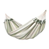 Hängematte Classic Double Hammock Outdoor Weiß/Grün - Weiß/Hellgrün, KONVENTIONELL, Textil (160/350cm) - La Siesta