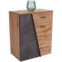 Komoda Venedig - barve kroma/temno siva, Moderno, umetna masa/leseni material (80/92/35cm) - Mömax