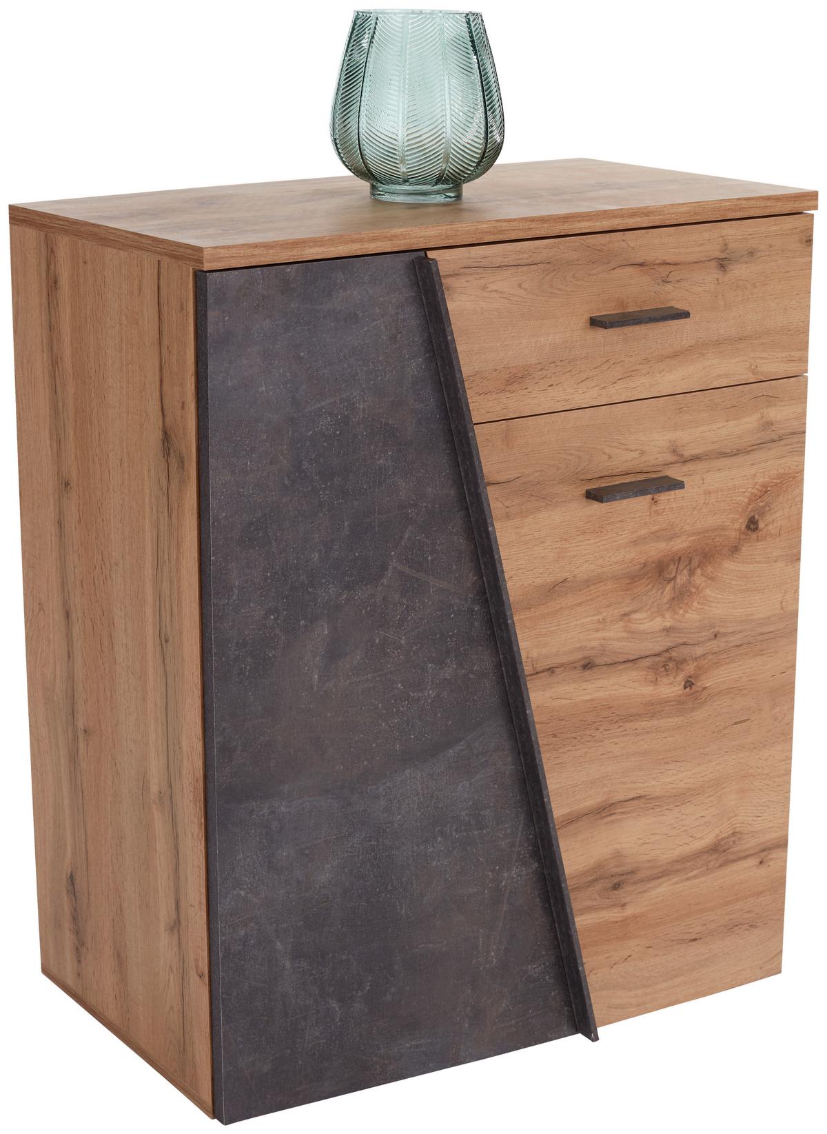 Komoda Venedig - barve kroma/temno siva, Moderno, umetna masa/leseni material (80/92/35cm) - Mömax