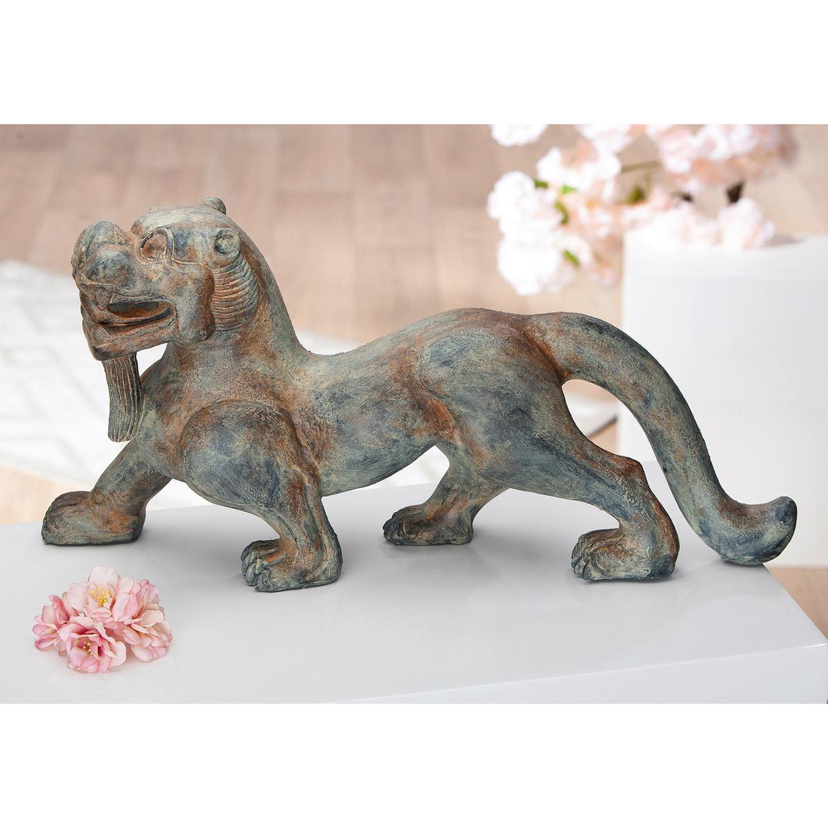 Dekolöwe Figur Löwe Asia Grau/Bronzefarben - Bronzefarben/Grau, Basics, Kunststoff (57/27,5/14cm)