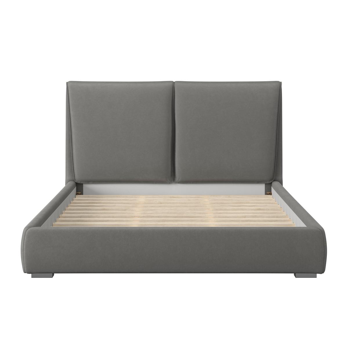 Oblazinjena Postelja Sophie - svetlo rjava/srebrne barve, Moderno, kovina/tekstil (180/200cm) - Bessagi Home