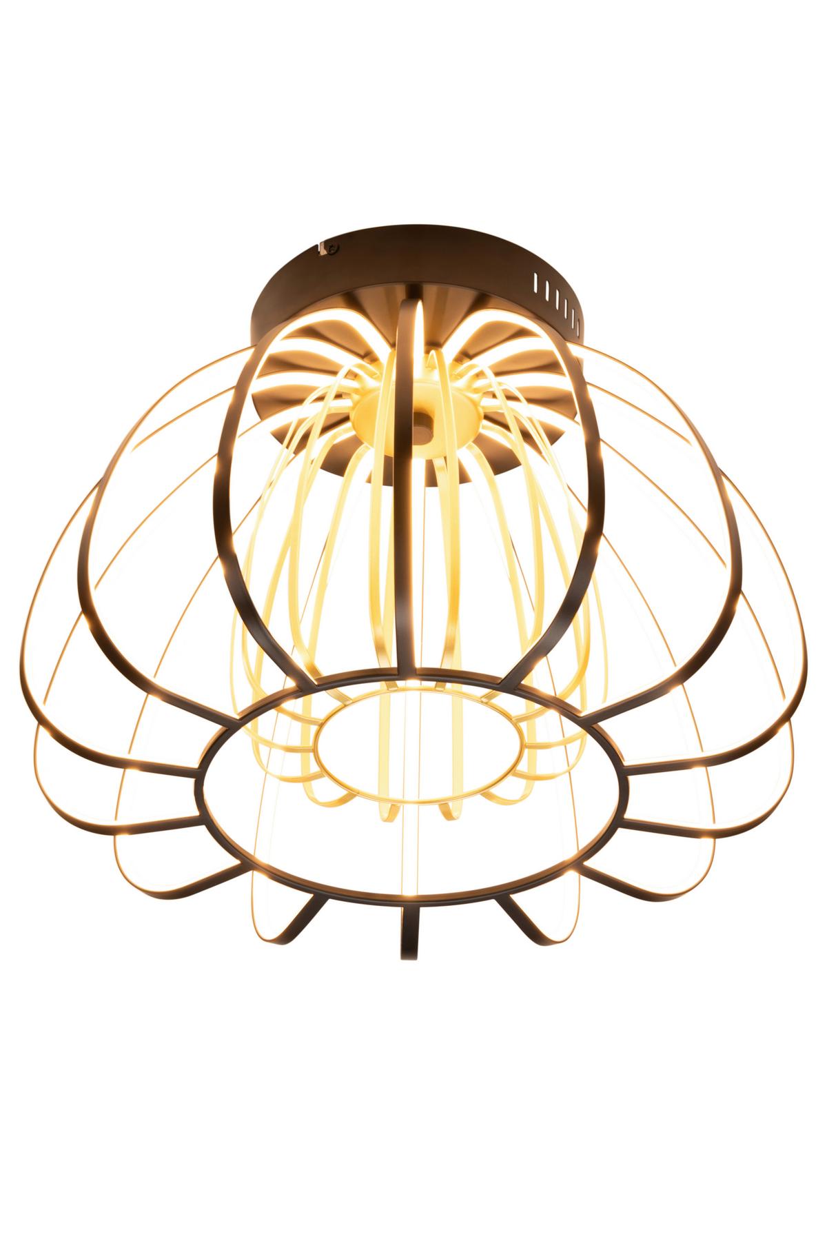 LAMPA SUFITOWA LED ONTARIO *SBN* - czarny/kolor złoty, Design, tworzywo sztuczne/metal (44,5/33cm) - Novel