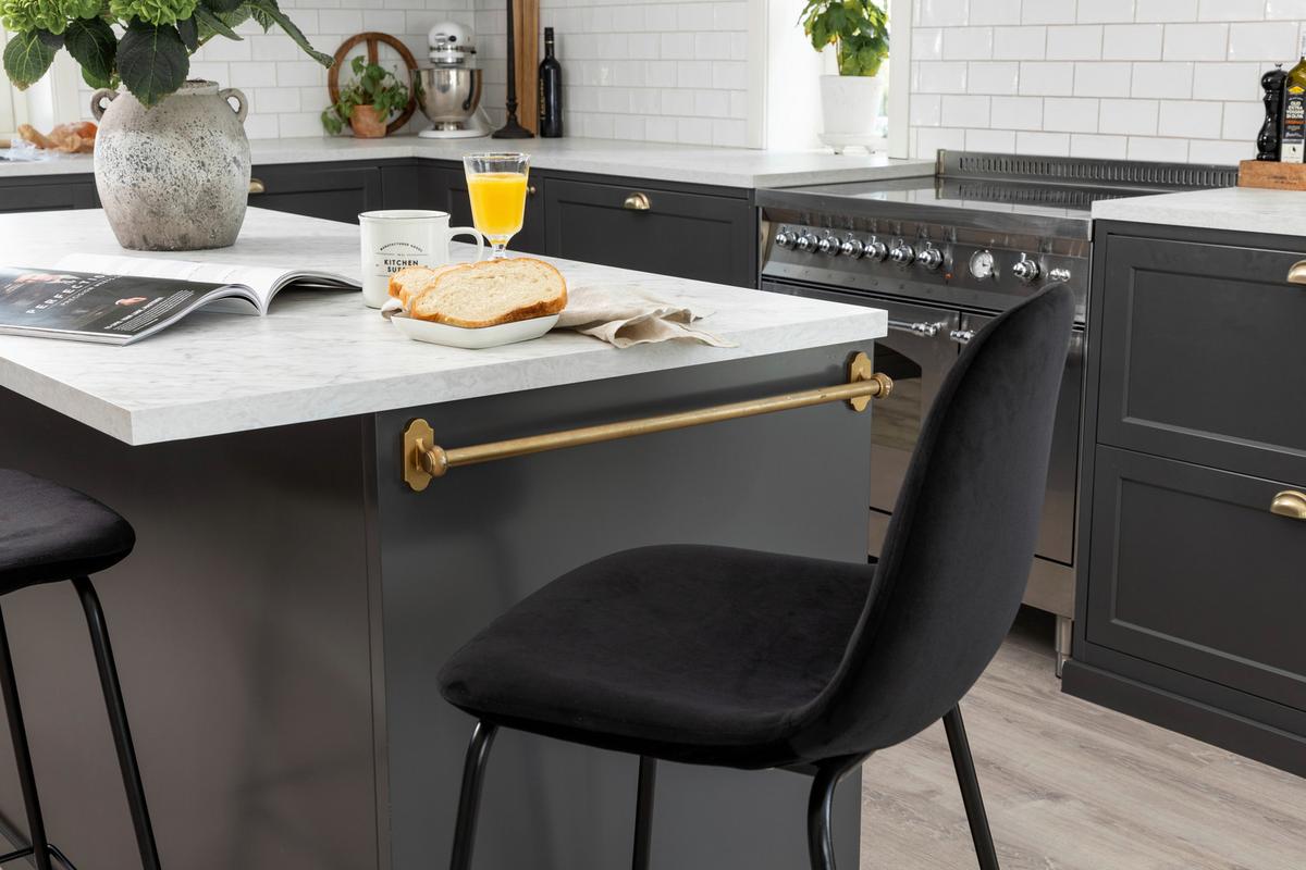 BARHOCKER-SET POLAR - Schwarz, Design, Textil/Metall (41.5/105/43cm) - Livetastic