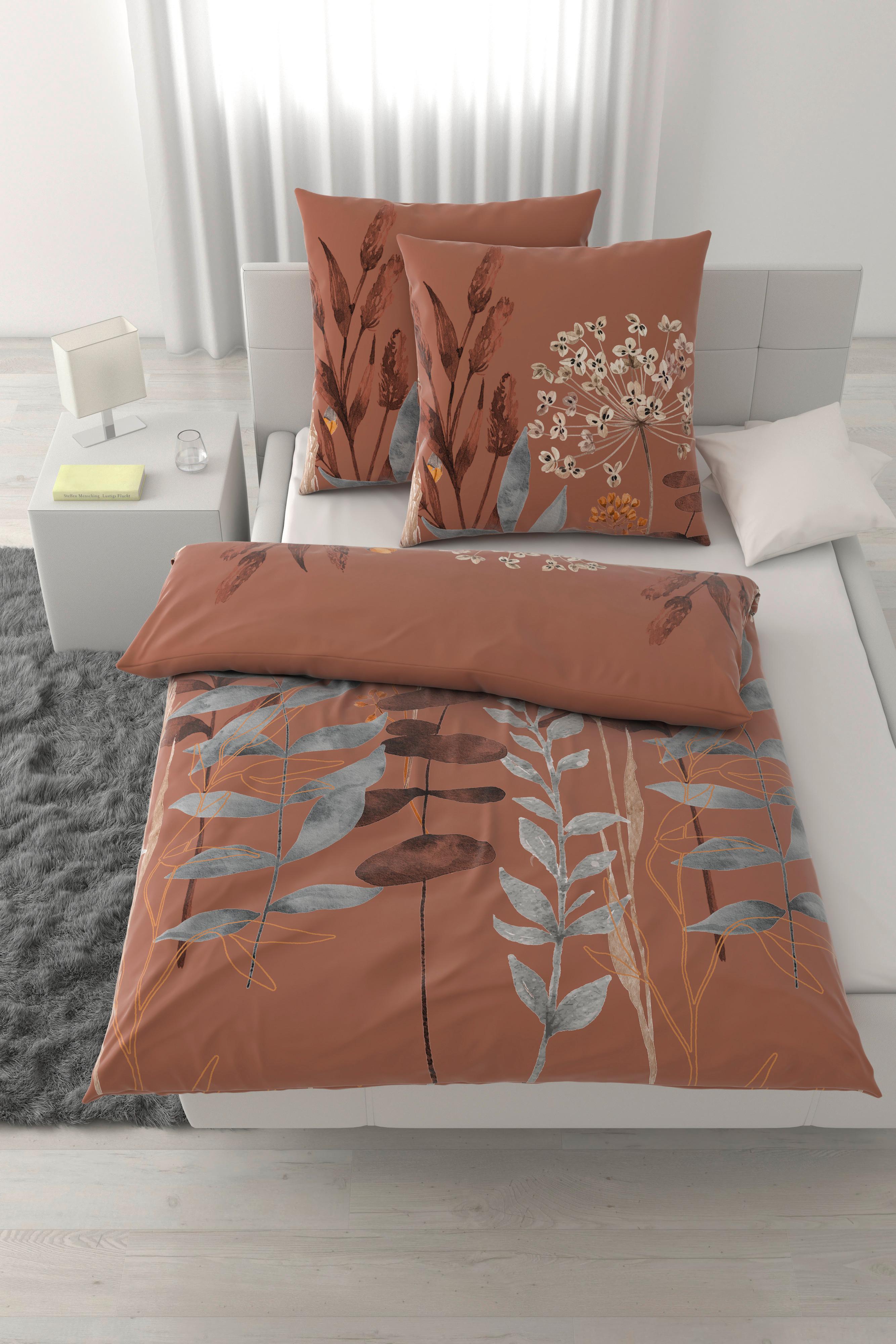 Bettwäsche Leavi XXL Mokka ca. 200x200cm - Mokka, MODERN, Textil (200/200cm) - Mömax