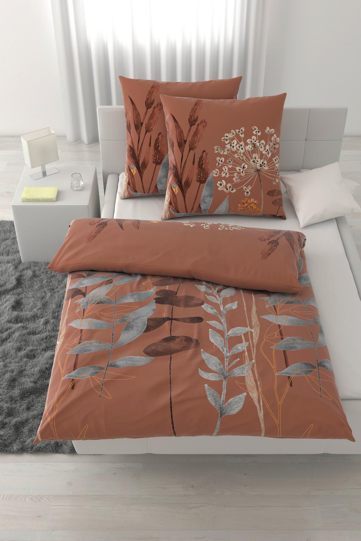 Bettwäsche Leavi XXL Mokka ca. 200x200cm - Mokka, MODERN, Textil (200/200cm) - Mömax