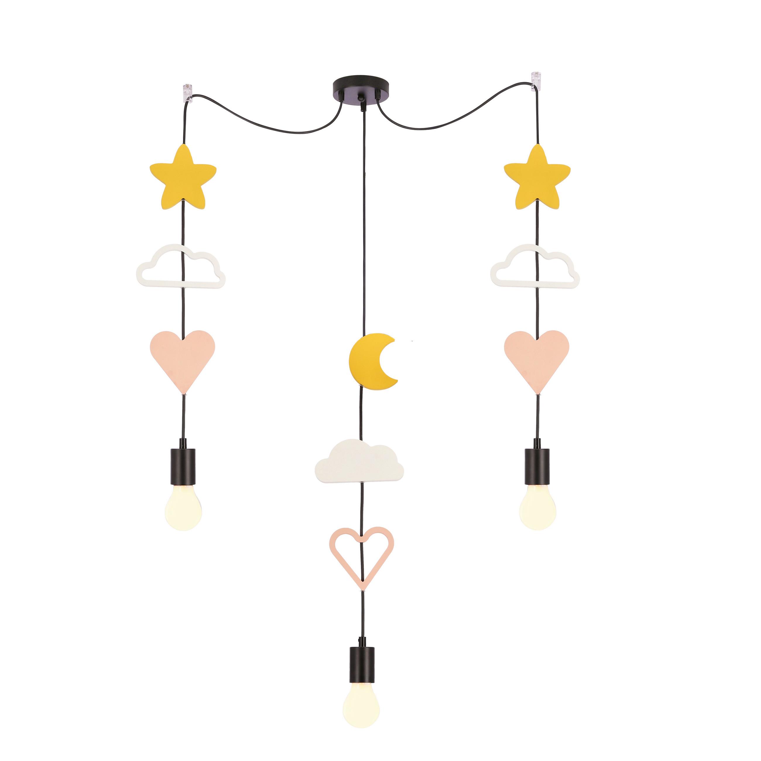 Dječja Viseća Svjetiljka Trio - pink/bijela, Basics, drvni materijal/metal (100/15/100cm)