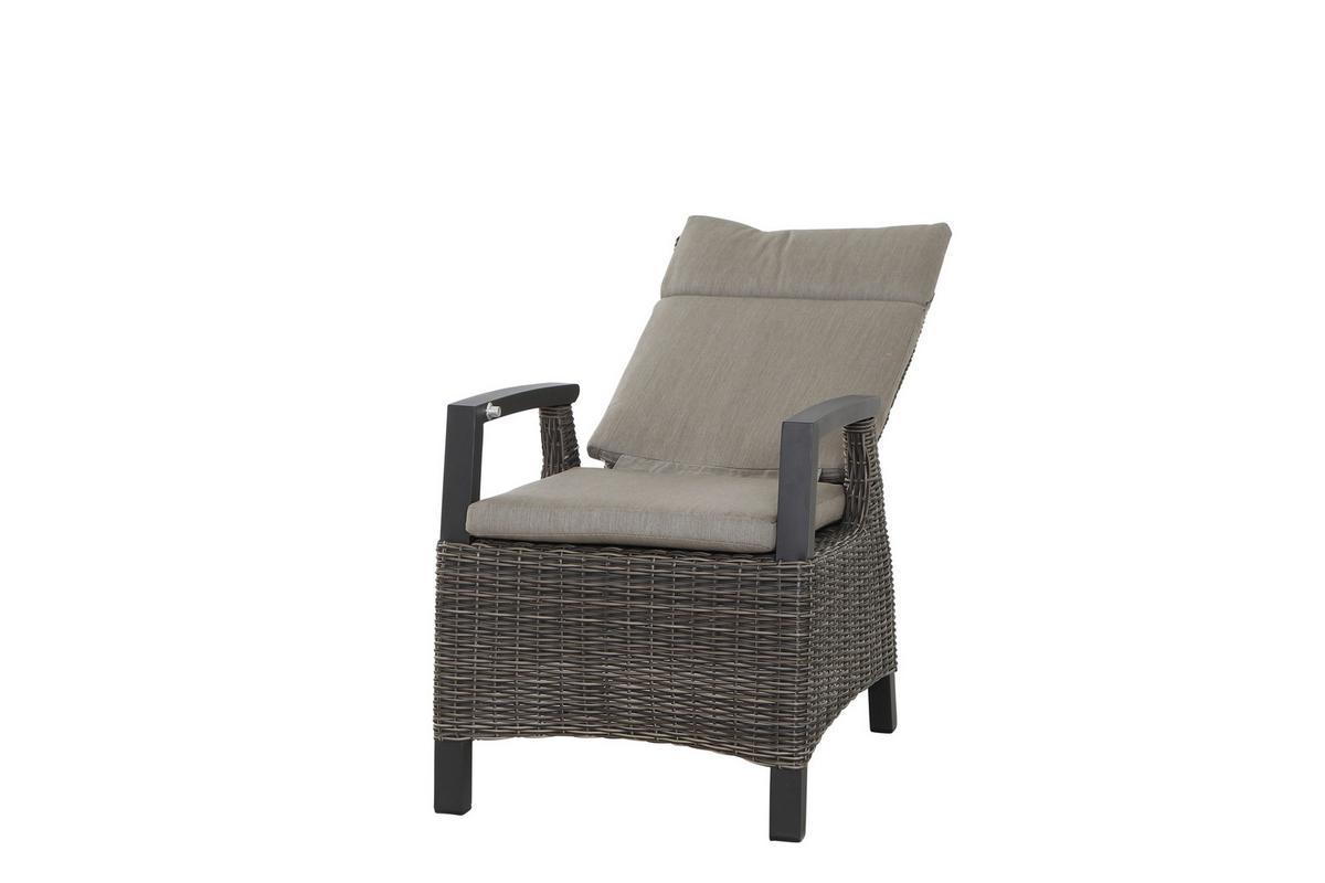 Relaxsessel Corido Grau mit Hocker - Grau, Basics, Keramik/Kunststoff (72/103/83cm) - Siena Garden