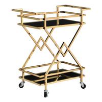 Cărucior Pentru Servit Wl7.335 - auriu/negru, Design, plastic/sticlă (65/40/80cm) - MID.YOU