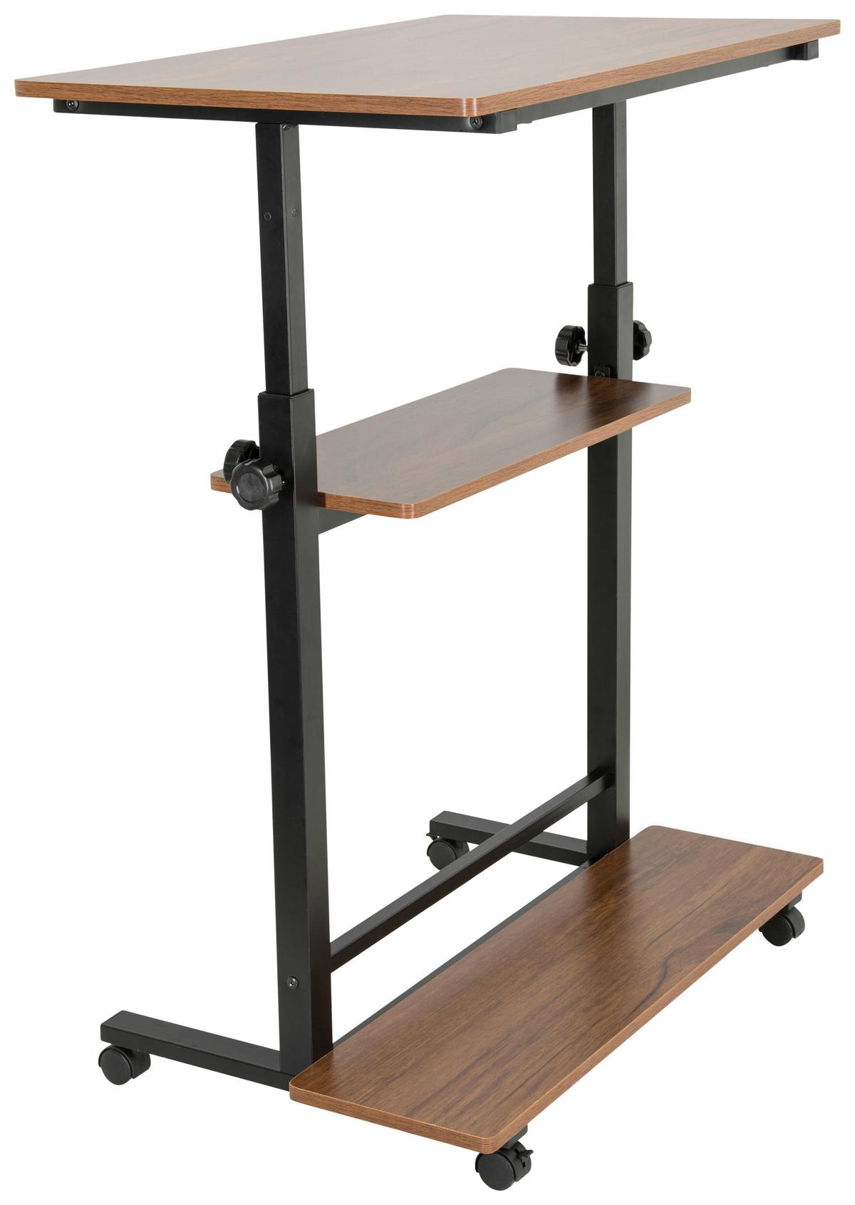 Pisalna Miza Workstation Ii, Črna, Hrast - črna/barva oreha, Basics, kovina/umetna masa (80/80x120/50cm) - MID.YOU