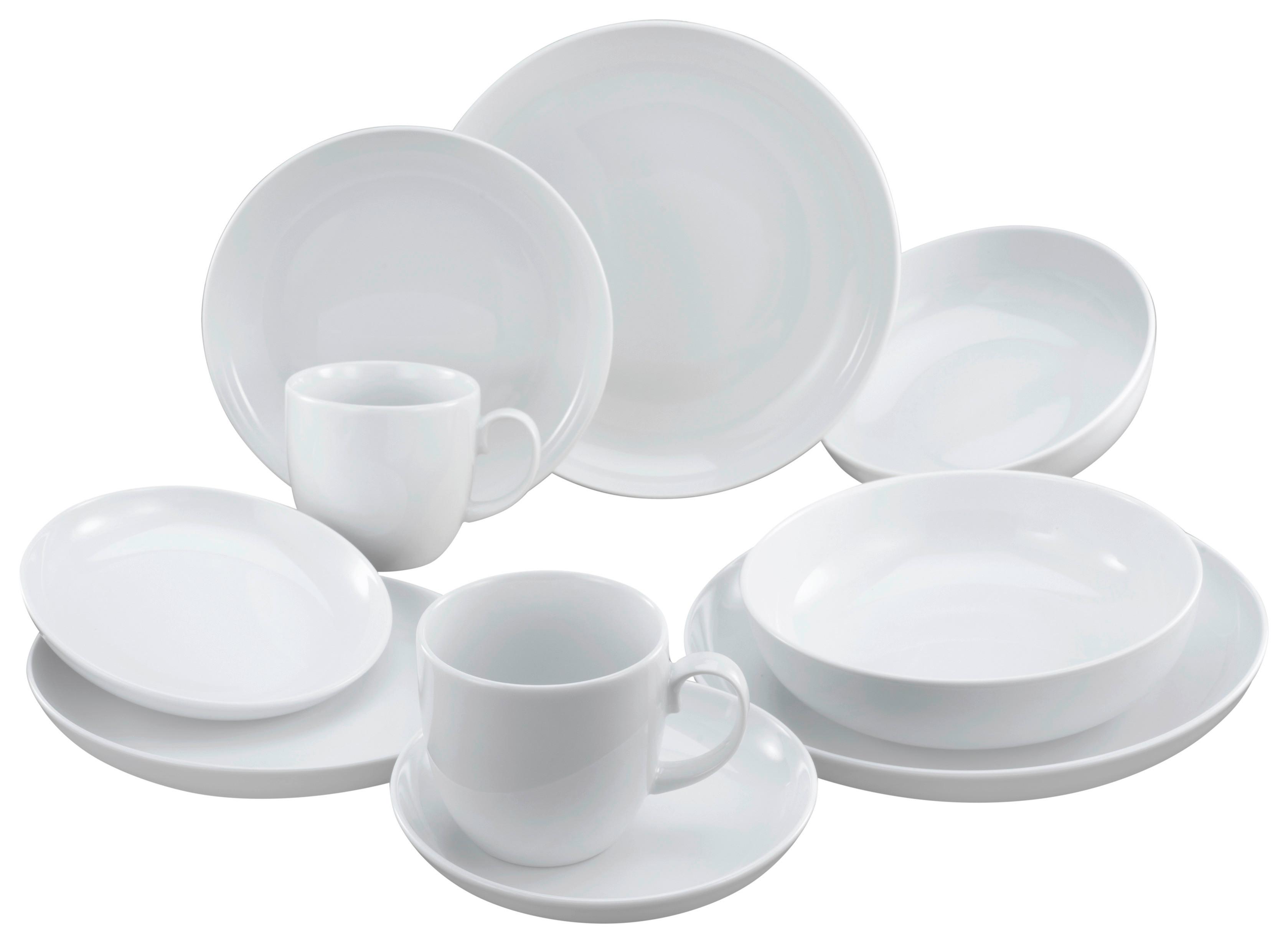 SERWIS OBIADOWO-ŚNIADANIOWY ALLROUND BIAŁY - biały, Konventionell, ceramika - Creatable