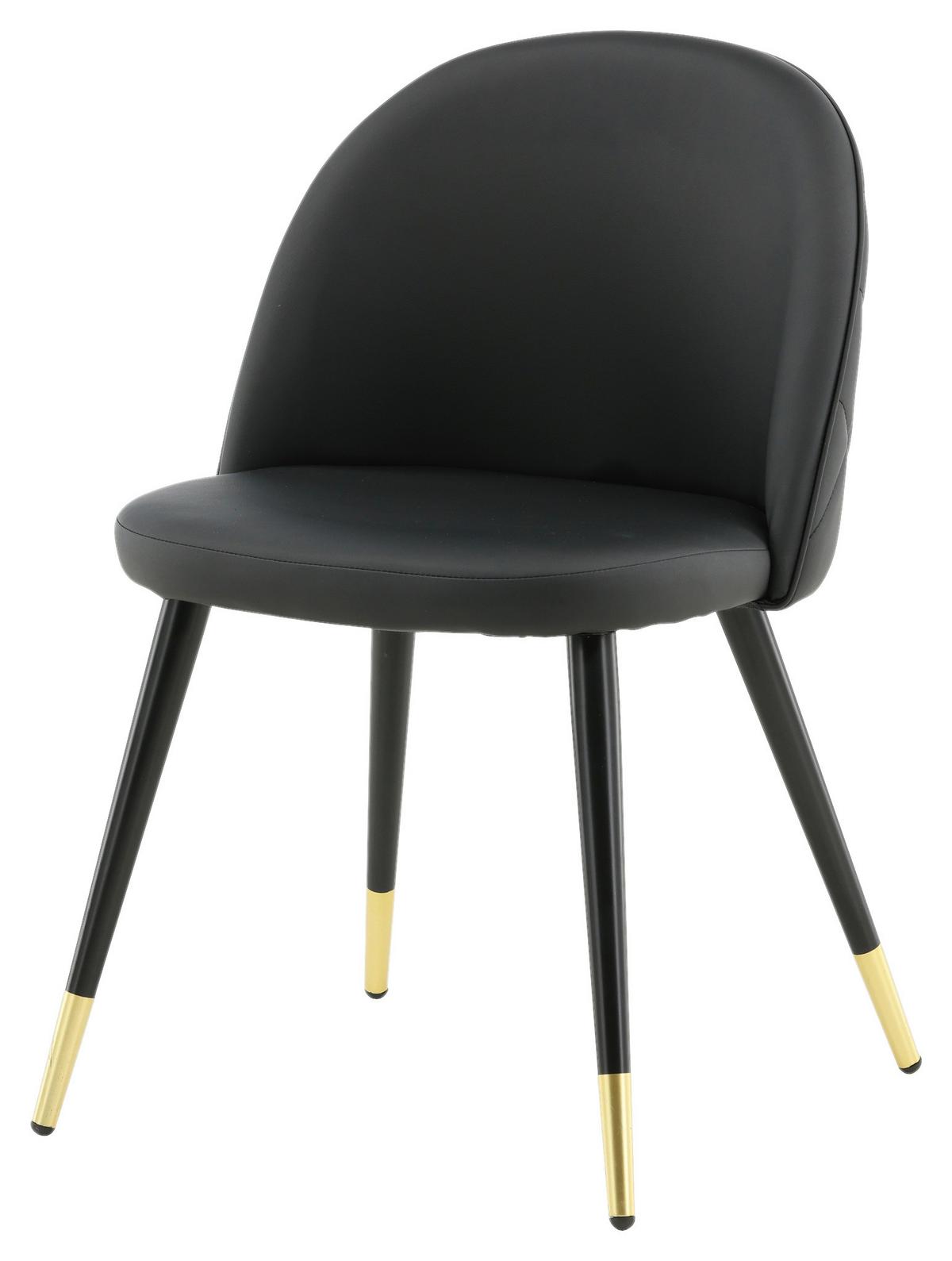 Stuhl Set Velvet VELVET - Schwarz, Design, Textil/Metall (50/77/48cm) - Livetastic