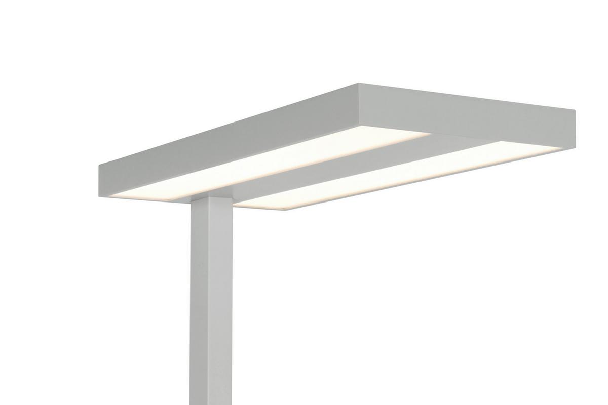 LAMPA STOJĄCA LED WORK *SBN* - kolor srebrny/przejrzysty, Konventionell, tworzywo sztuczne/metal (61/28/195cm) - Novel