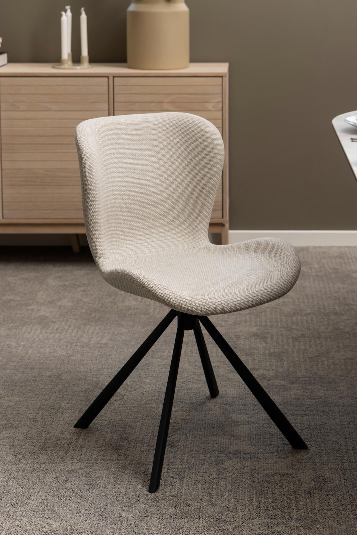 KRZESŁO BATILDA -A1 - beżowy/czarny, Design, metal/tkanina (46,5/81/53cm) - MID.YOU