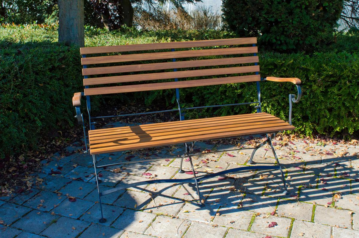 Gartengarnitur Lindau Akazienholz/Metall 4-tlg. - Anthrazit/Akaziefarben, Basics, Holz/Metall (120/75/80cm) - Gardenson