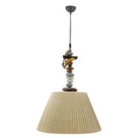 Pendelleuchte Stoney Weiß/Braun max. 22 Watt - Hellbraun/Dunkelbraun, KONVENTIONELL, Kunststoff/Textil (45/110cm)